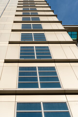 Building facade with window pattern, for abstract background