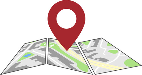 generic map with location marker symbol, vector illustration
