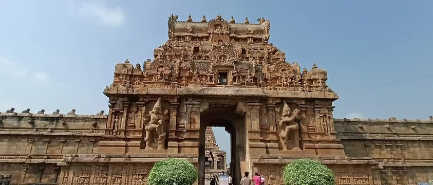 Exterior of Thanjavur Big temple, Tamil Nadu India Video