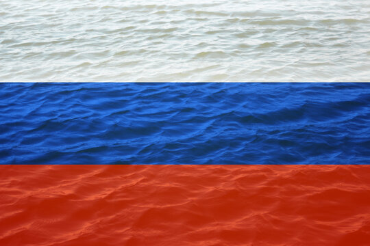 Civil war in Russia concept. PMK Wagner against the Russian army. Prigozhin against Putin. Flag