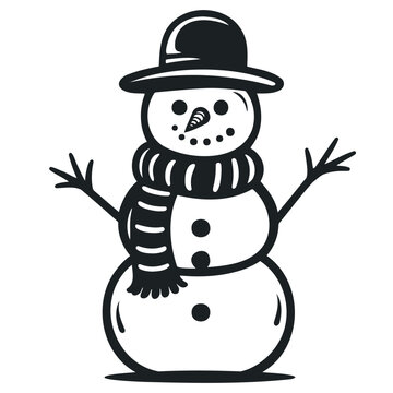 recommend clip art: Snowman outline icon. Minimalism Vector illustration. EPS 10