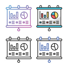 Business presentation icon design in four variation color