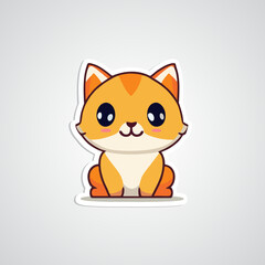 cute cat cartoon Sticker design kitty kawaii style. lovely little cats. Can be used for t-shirt print, stickers, greeting card design. Vector illustration