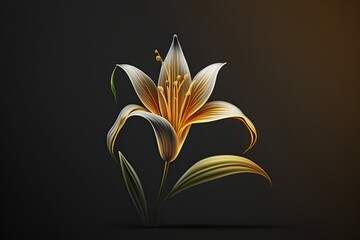 lily flower , soft glow, clean lines, minimalist, abstract. Graceful Lily, side view, light and fresh art style. generative ai
