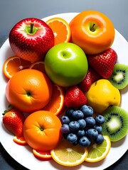 Naklejka na ściany i meble fruits on a plate