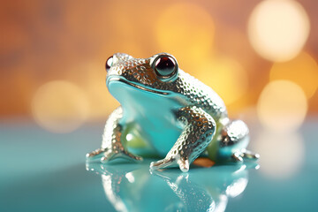 Silver frog figurine