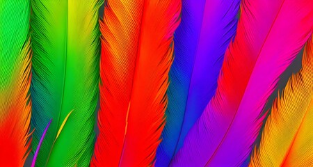 abstract colorful feathers art, background wallpaper, generative ai