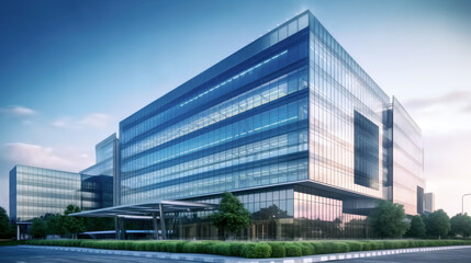 Fototapeta na wymiar 3D modern business office building