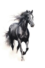Obraz na płótnie Canvas ink running horse