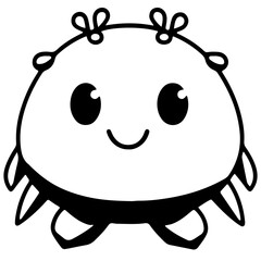 Cute crab outline vector illustration, seafood, Various marine life