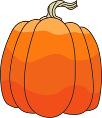 Pumpkin flat design illustration for decoration on nature food, agriculture, Halloween feetival and Autumn seasonal.