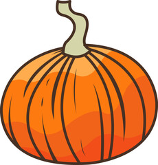 Pumpkin flat design illustration for decoration on nature food, agriculture, Halloween feetival and Autumn seasonal.
