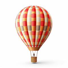 Fototapeta premium Illustration of hot air balloon isolated on white background. The passenger basket at the bottom and the envelope part are colorfully and attractively designed.