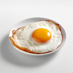 Fried egg perfect olive recipe yolk illustration white background image AI generated art