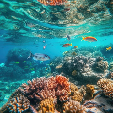  background.Underwater world. Coral fishes of Red sea.