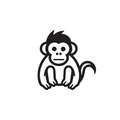 Monkey vector icon - Wild animal sign - Animal vector logo