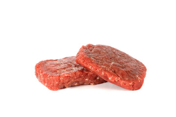 fresh minced steak isolated on white background 