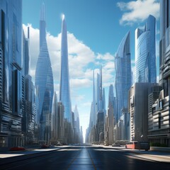 A group of skyscrapers of the future