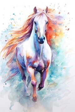 illustration of colored horse