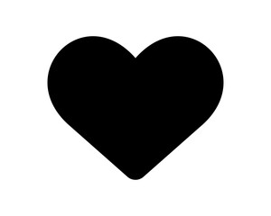 Heart icon. Black heart symbol. Valentine's Day symbol. 