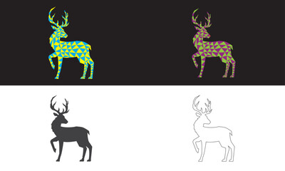 Set of deer vector illustration design