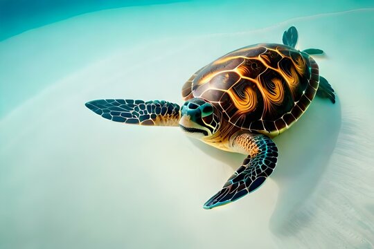 turtle in the sea generated by Ai