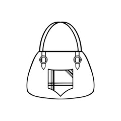 Beautiful doodle woman bag, great design for stickers, fashion journals and for any purposes