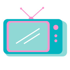 Digital Retro Pastel Illustration Set Television