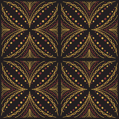 Vintage arabic pattern on black background