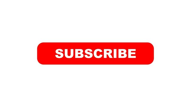 Subscribe Button Notification isolated on a white background. Subscribe button Loop animation with alpha channel