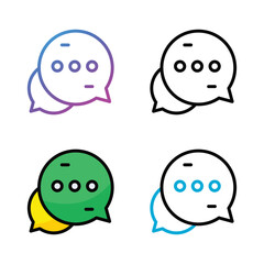 Conversation icon design in four variation color