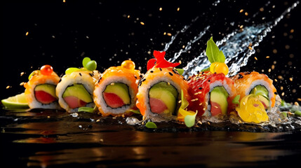 Fototapeta na wymiar sushi with salmon
