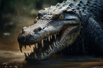Obraz premium Crocodile Crocodile in the natural swamp
