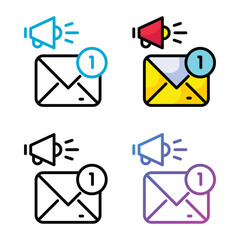 Email promotion icon design in four variation color