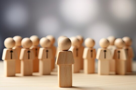 Generative AI illustration of HR manager or human resources. Leader stands out from crowd.