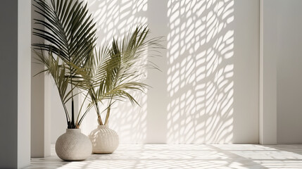 Living plants office design decoration or banner idea, Scandinavian style. AI generated