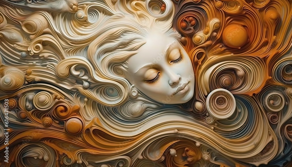 Aufkleber generative ai illustration of the intricacies of the human thought process and the interplay between