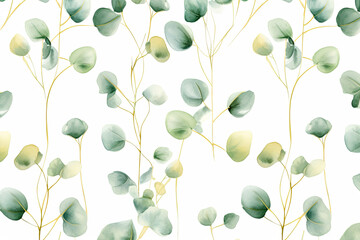 Watercolor Illustration of bouquet leaves. Generative AI.