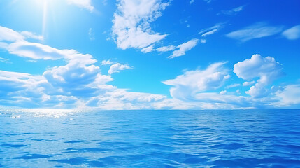 Obraz premium Beautiful blue sky. Beautiful clouds. Beautiful blue sea