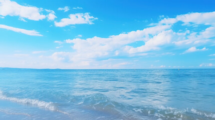 Obraz premium Beautiful blue sky. Beautiful clouds. Beautiful blue sea