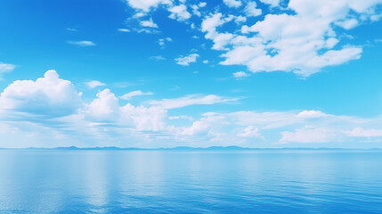 Beautiful blue sky. Beautiful clouds. Beautiful blue sea