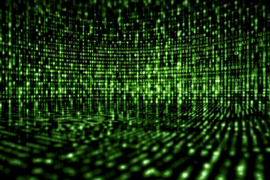 Matrix binary code background. AI generative