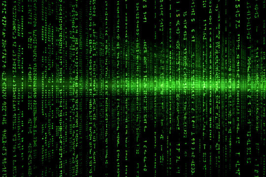 Matrix binary code background. AI generative