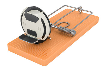 Monowheel balance vehicle inside mousetrap. 3D rendering © alexlmx
