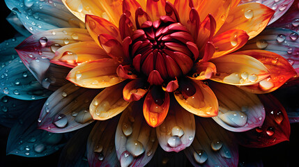 close-up of a blooming flower, showcasing intricate details and vibrant colors