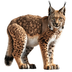 lberian lynx looking on background