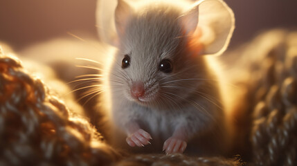 Cute adorable baby mouse