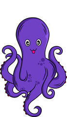 cute octopus cartoon vector illustration