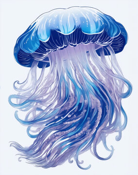 big colorful sea jellyfish graphic