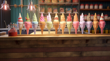 Different Ice-Creams on the Counter